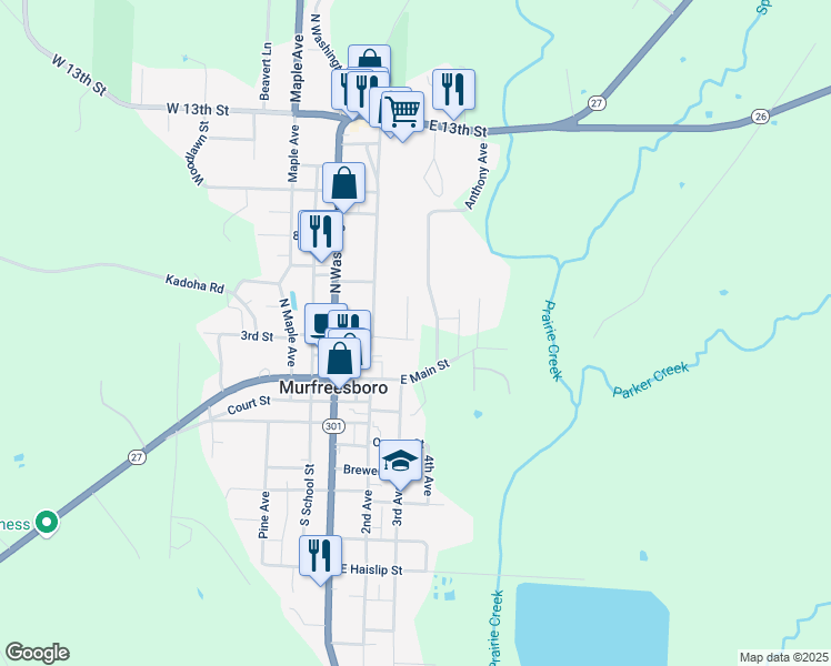 map of restaurants, bars, coffee shops, grocery stores, and more near 321 Will Street in Murfreesboro