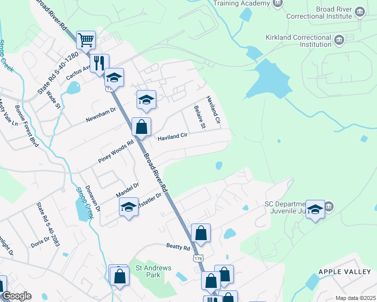 map of restaurants, bars, coffee shops, grocery stores, and more near 209 Nobility Drive in Columbia