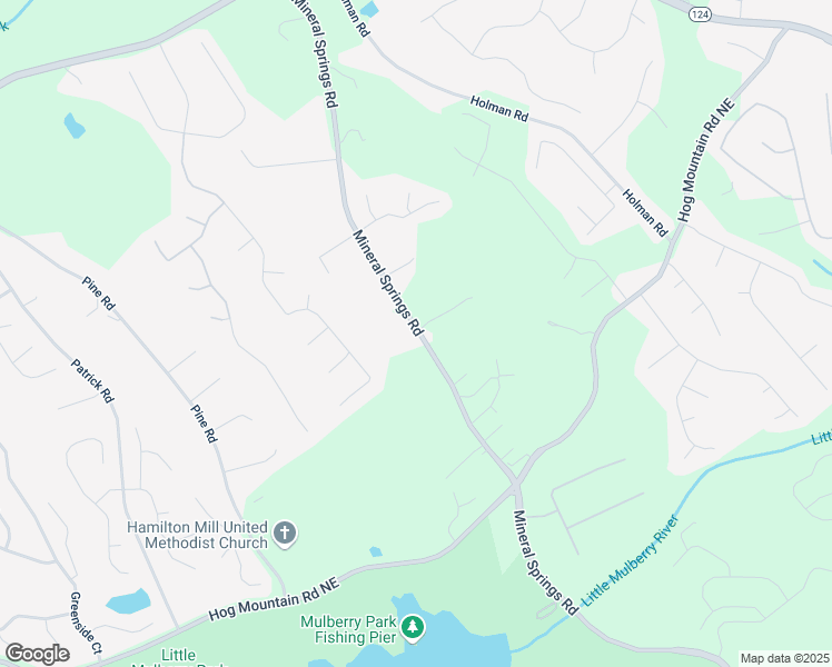 map of restaurants, bars, coffee shops, grocery stores, and more near 1688 Mineral Springs Road in Hoschton
