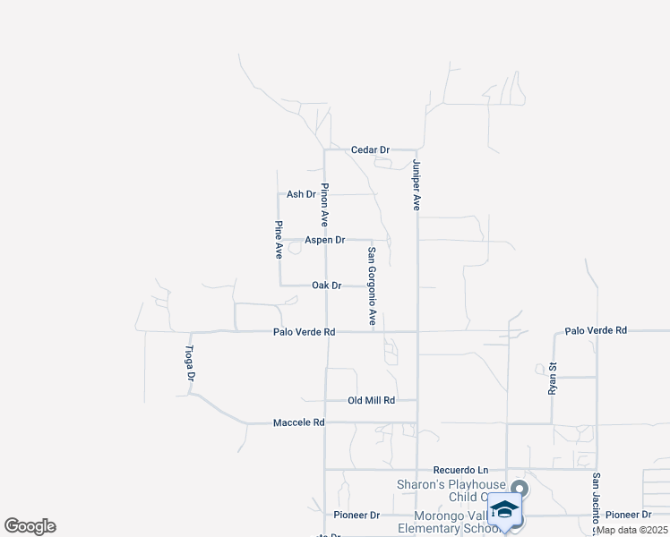 map of restaurants, bars, coffee shops, grocery stores, and more near 10363 Pinon Avenue in Morongo Valley