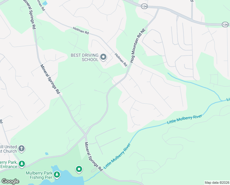 map of restaurants, bars, coffee shops, grocery stores, and more near 4269 Hog Mountain Road Northeast in Hoschton