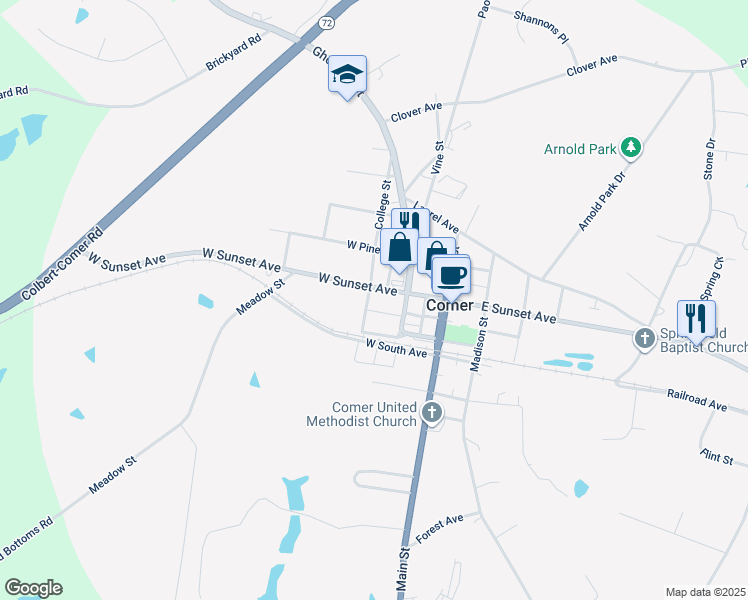 77 72, Comer GA Walk Score