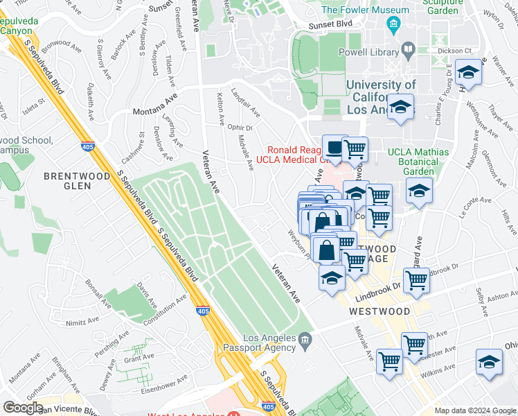 map of restaurants, bars, coffee shops, grocery stores, and more near in Los Angeles