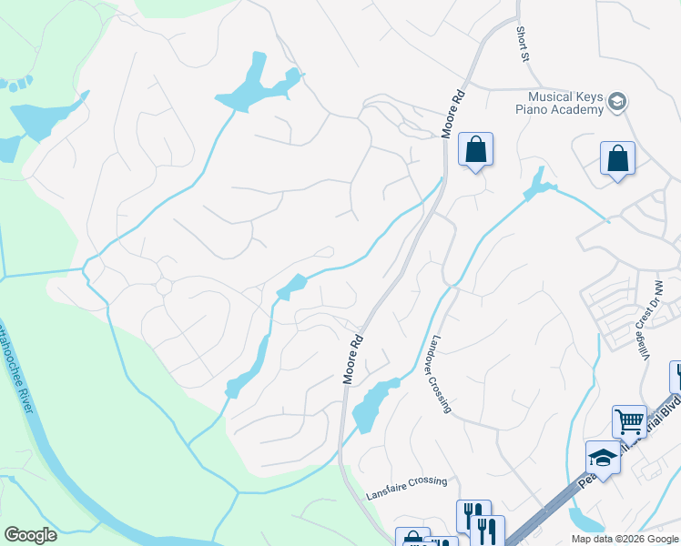 map of restaurants, bars, coffee shops, grocery stores, and more near 750 Allen Lake Lane in Suwanee
