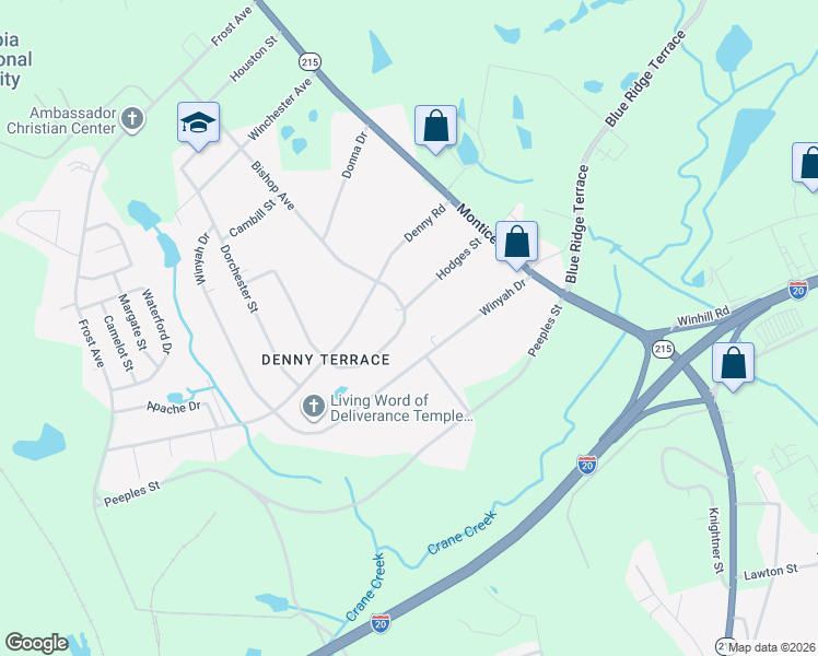 map of restaurants, bars, coffee shops, grocery stores, and more near 1503 Winyah Drive in Columbia