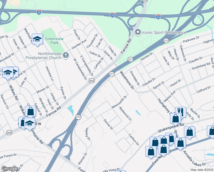 map of restaurants, bars, coffee shops, grocery stores, and more near 113 Coolstream Drive in Columbia