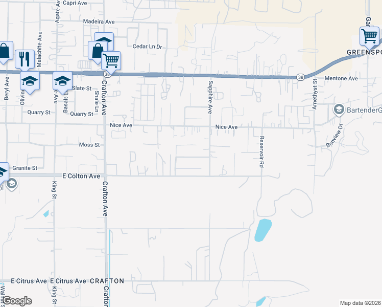 map of restaurants, bars, coffee shops, grocery stores, and more near 2168 Stonewood Street in Mentone