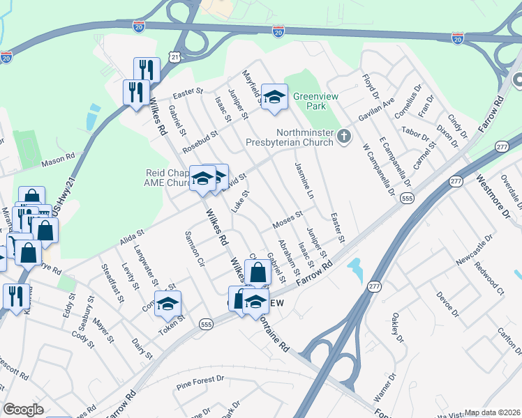 map of restaurants, bars, coffee shops, grocery stores, and more near 420 Abraham Street in Columbia