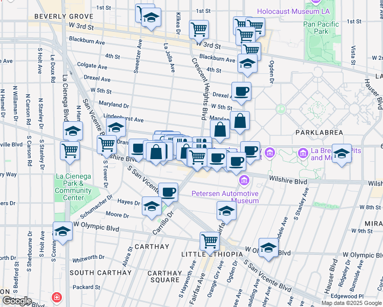 map of restaurants, bars, coffee shops, grocery stores, and more near 6336 West 6th Street in Los Angeles