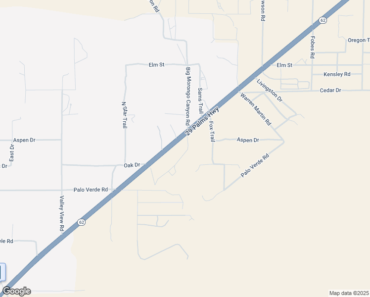 map of restaurants, bars, coffee shops, grocery stores, and more near 50785 29 Palms Highway in Morongo Valley