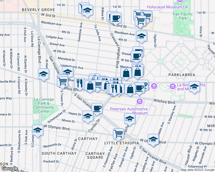 map of restaurants, bars, coffee shops, grocery stores, and more near 6336 West 6th Street in Los Angeles