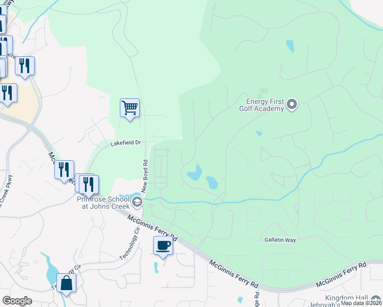 map of restaurants, bars, coffee shops, grocery stores, and more near 7745 Wentworth Drive in Duluth