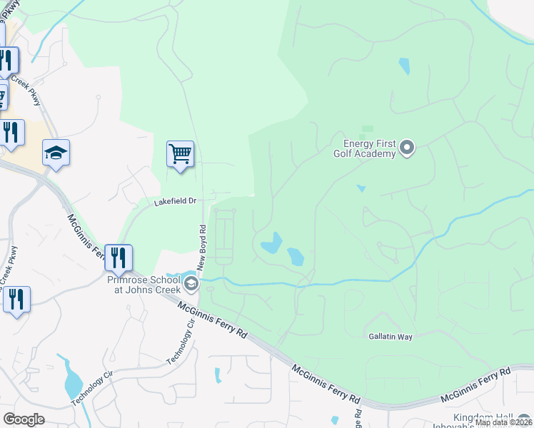 map of restaurants, bars, coffee shops, grocery stores, and more near 7745 Wentworth Drive in Duluth
