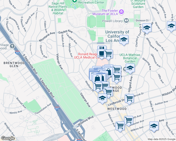 map of restaurants, bars, coffee shops, grocery stores, and more near 10982 Roebling Avenue in Los Angeles