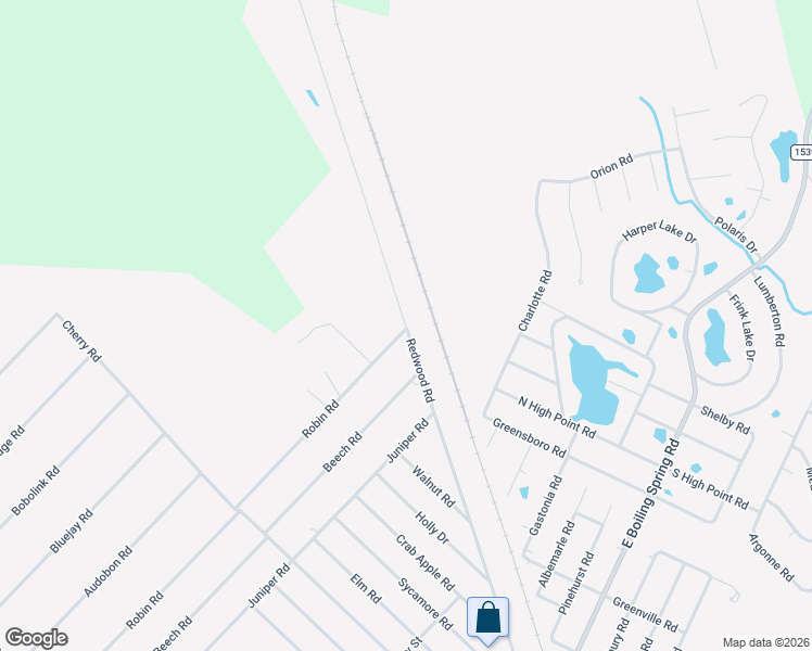 map of restaurants, bars, coffee shops, grocery stores, and more near 524 Redwood Road in Boiling Spring Lakes