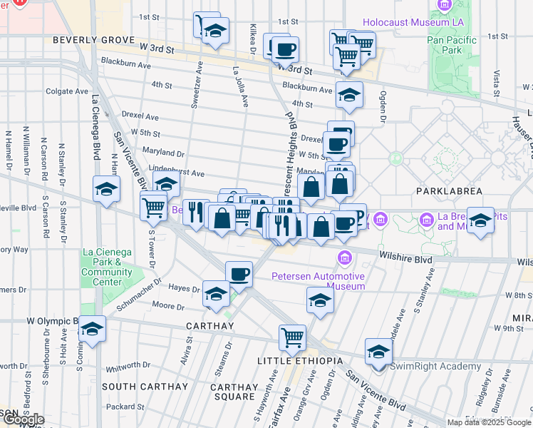 map of restaurants, bars, coffee shops, grocery stores, and more near 6336 West 6th Street in Los Angeles