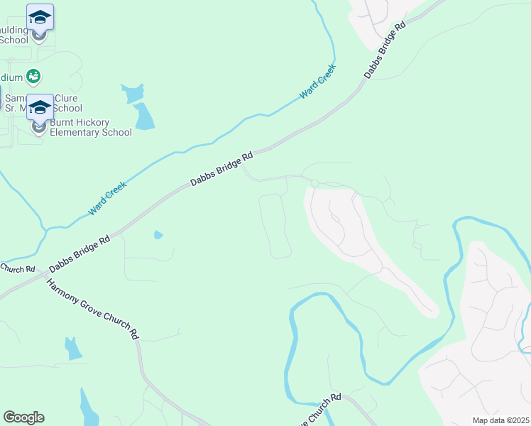 map of restaurants, bars, coffee shops, grocery stores, and more near Majestic Oak Circle in Paulding County