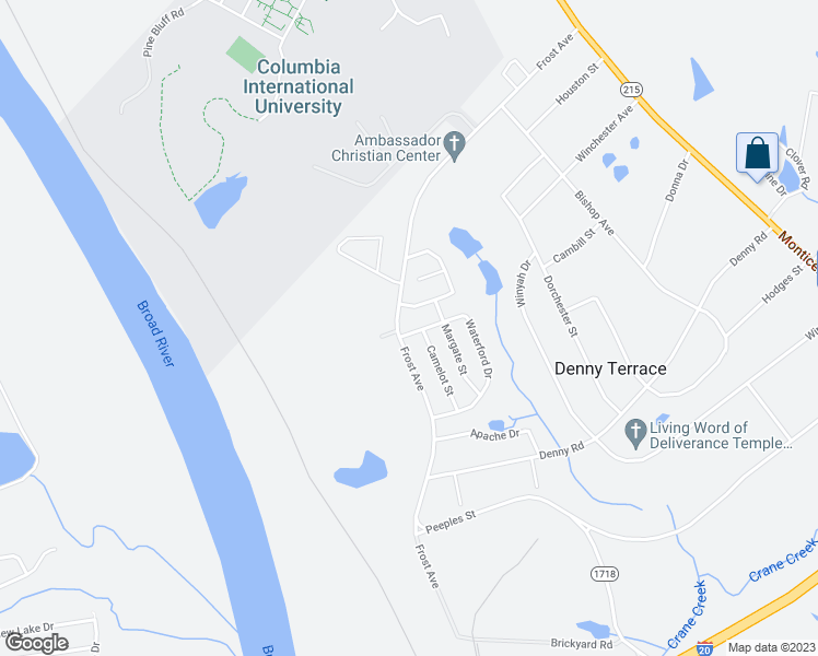 map of restaurants, bars, coffee shops, grocery stores, and more near 316 Waterford Drive in Columbia