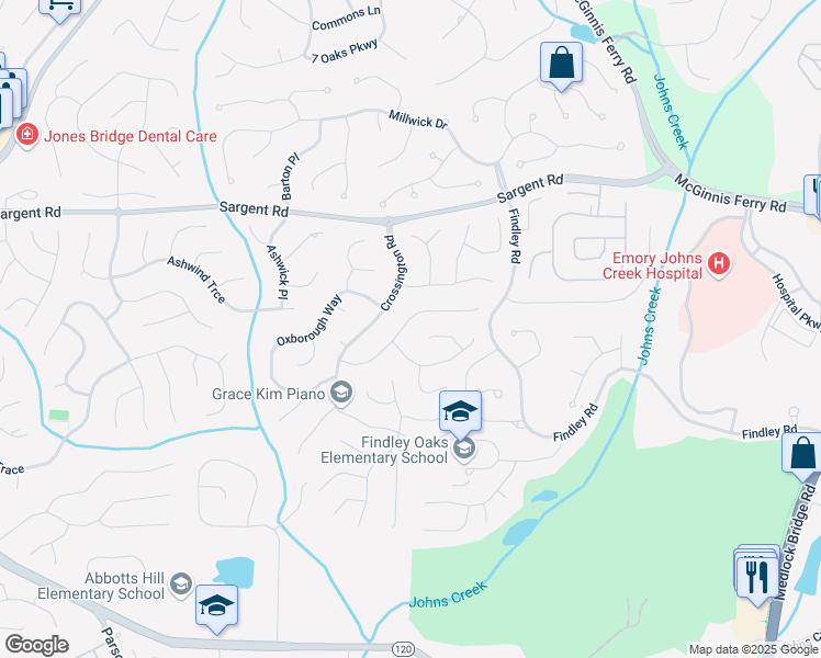 map of restaurants, bars, coffee shops, grocery stores, and more near 5871 Haterleigh Drive in Alpharetta