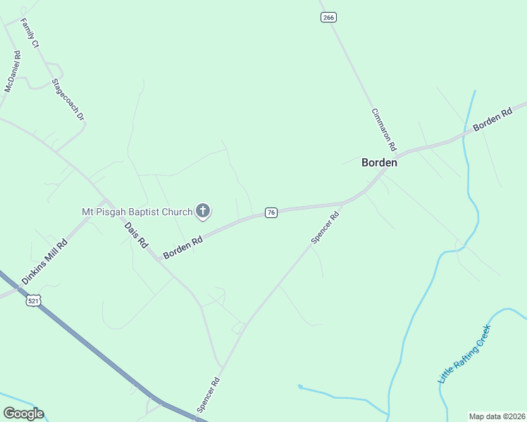 map of restaurants, bars, coffee shops, grocery stores, and more near 5505 Borden Road in Rembert