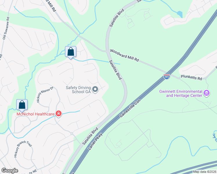 map of restaurants, bars, coffee shops, grocery stores, and more near 1011 Holly Meadow Drive in Buford