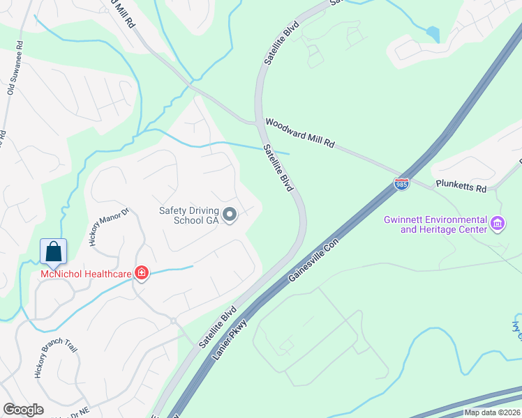 map of restaurants, bars, coffee shops, grocery stores, and more near 1011 Holly Meadow Drive in Buford