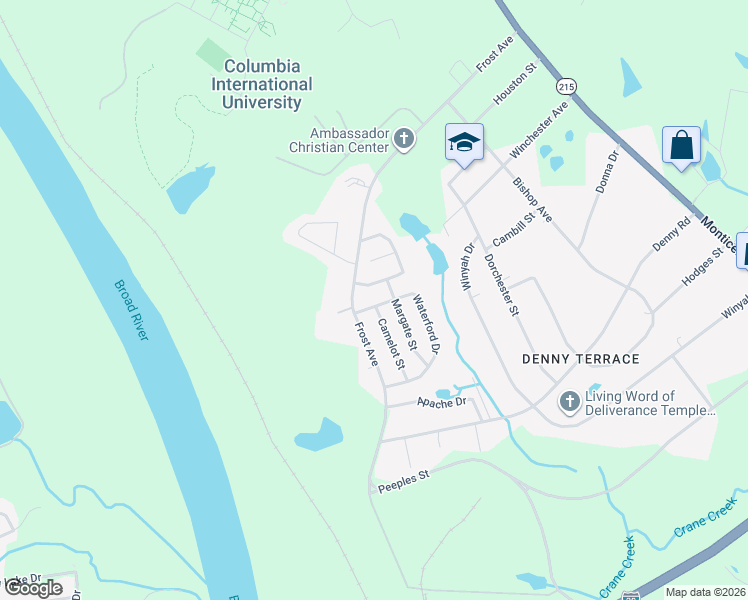 map of restaurants, bars, coffee shops, grocery stores, and more near 316 Waterford Drive in Columbia