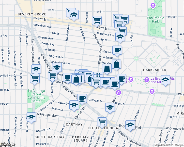 map of restaurants, bars, coffee shops, grocery stores, and more near 6336 West 6th Street in Los Angeles