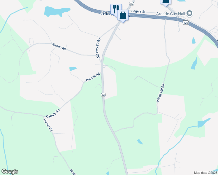 map of restaurants, bars, coffee shops, grocery stores, and more near 999 Georgia 82 in Jefferson