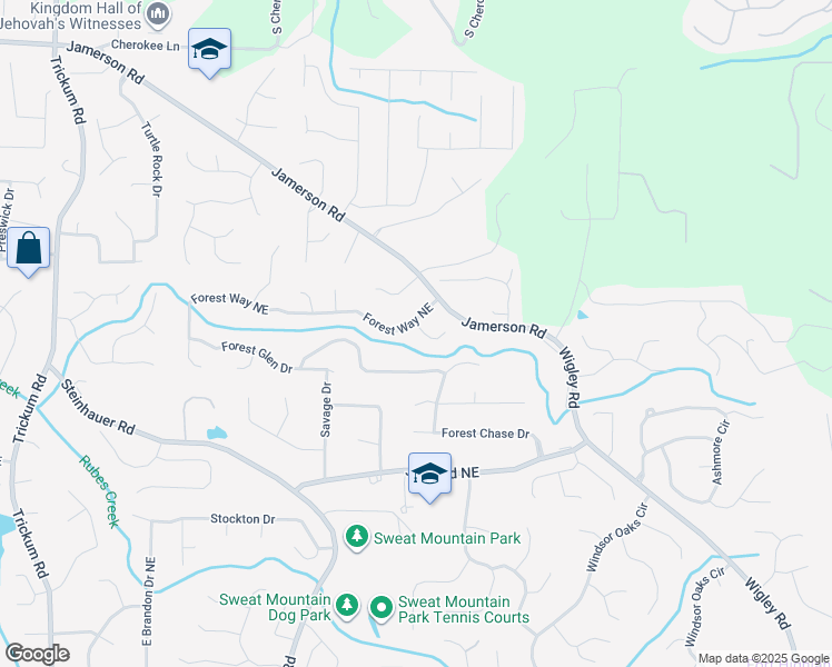 map of restaurants, bars, coffee shops, grocery stores, and more near 4749 Carmichael Chase Northeast in Marietta