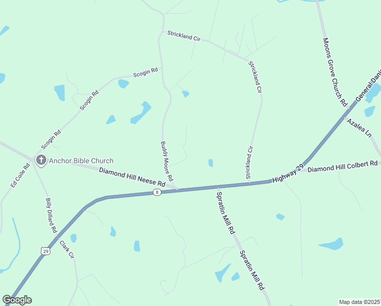 map of restaurants, bars, coffee shops, grocery stores, and more near 100 Buddy Moore Road in Colbert