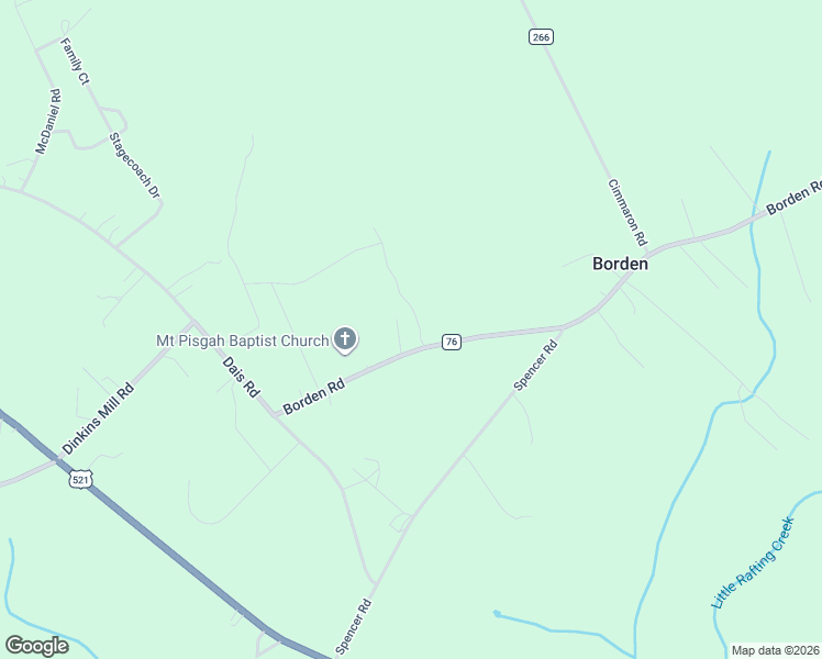 map of restaurants, bars, coffee shops, grocery stores, and more near 5505 Borden Road in Rembert