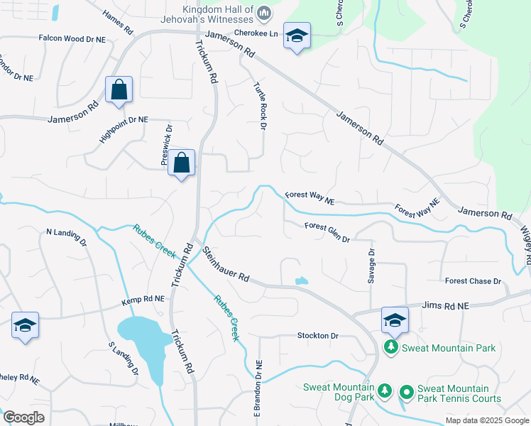map of restaurants, bars, coffee shops, grocery stores, and more near 4720 Bantry Court in Marietta