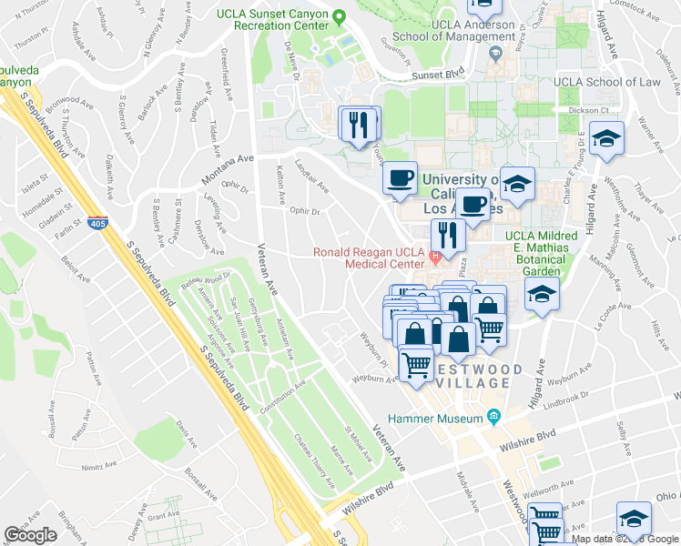 map of restaurants, bars, coffee shops, grocery stores, and more near 564 Glenrock Avenue in Los Angeles