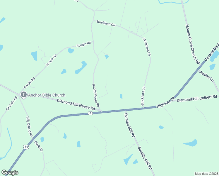 map of restaurants, bars, coffee shops, grocery stores, and more near 100 Buddy Moore Road in Colbert