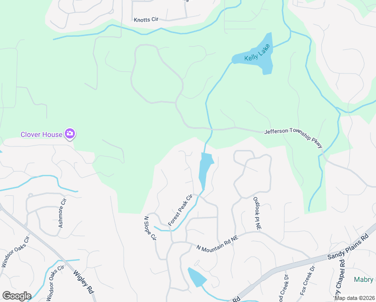 map of restaurants, bars, coffee shops, grocery stores, and more near 4800 West Forest Peak Northeast in Marietta