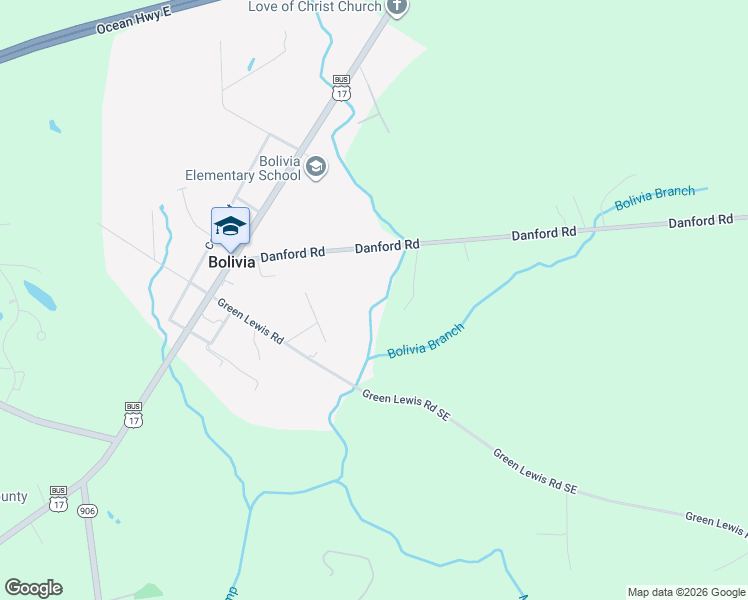 map of restaurants, bars, coffee shops, grocery stores, and more near 118 Danford Road in Bolivia