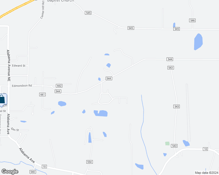 map of restaurants, bars, coffee shops, grocery stores, and more near 42 Saint Therese Circle Northeast in Hanceville