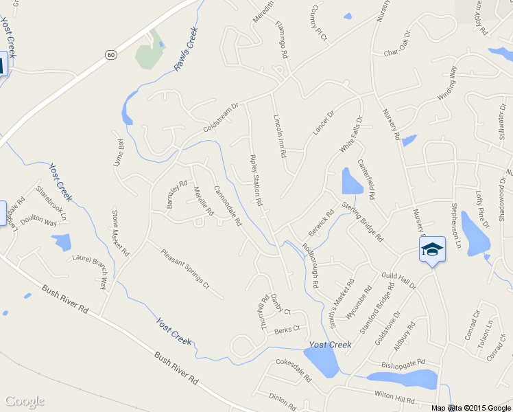 map of restaurants, bars, coffee shops, grocery stores, and more near 202 Ripley Station Road in Columbia