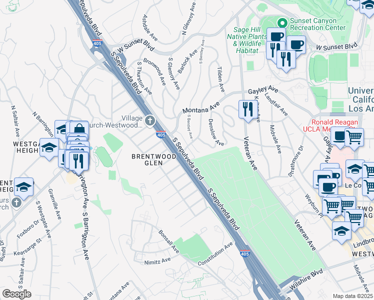 map of restaurants, bars, coffee shops, grocery stores, and more near 500 South Sepulveda Boulevard in Los Angeles