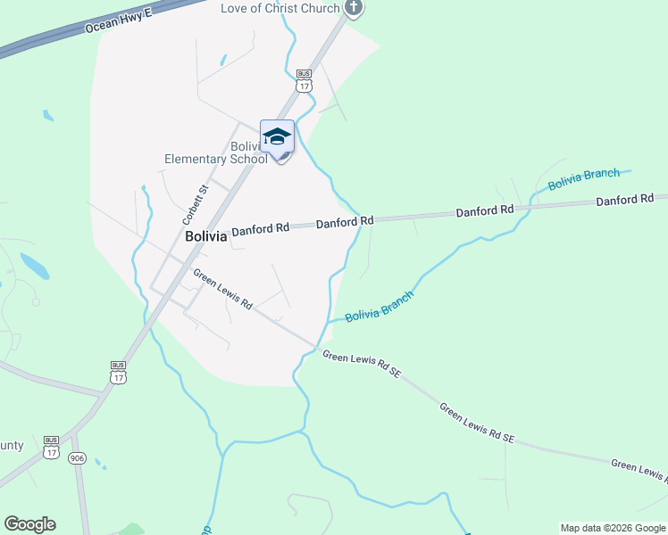 map of restaurants, bars, coffee shops, grocery stores, and more near 118 Danford Road in Bolivia