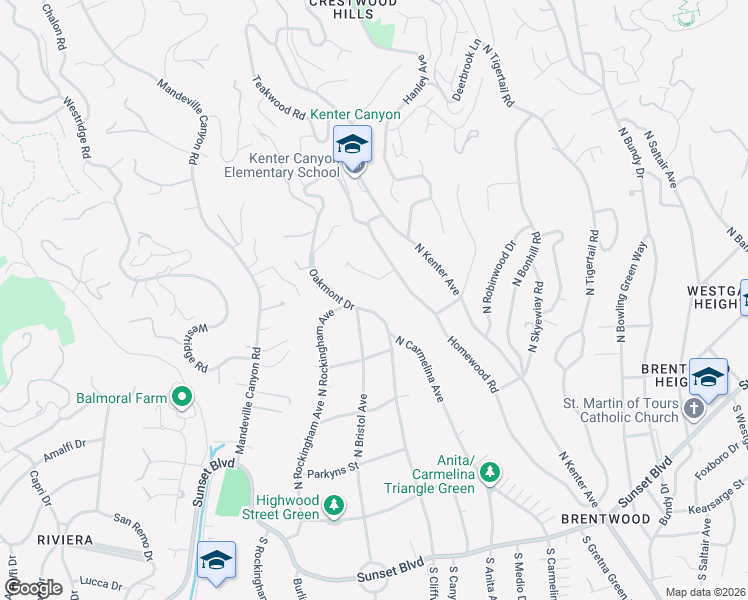 map of restaurants, bars, coffee shops, grocery stores, and more near 564 North Cliffwood Avenue in Los Angeles