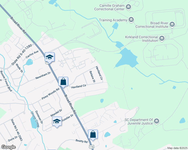 map of restaurants, bars, coffee shops, grocery stores, and more near 1660 Haviland Circle in Columbia