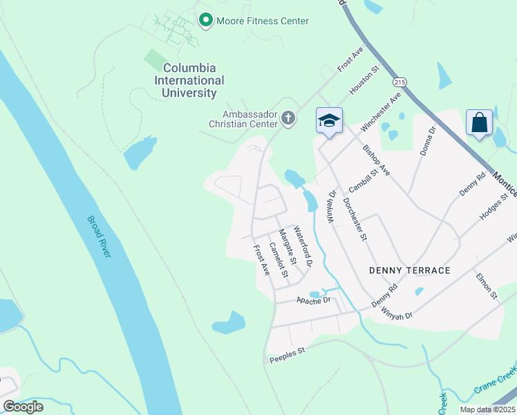 map of restaurants, bars, coffee shops, grocery stores, and more near 108 Brighton Court in Columbia