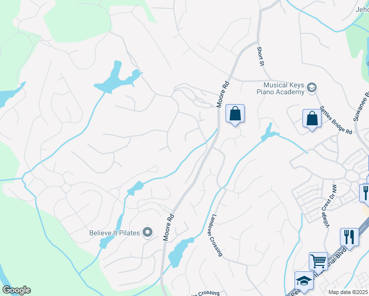map of restaurants, bars, coffee shops, grocery stores, and more near 816 Blackfoot Northwest in Suwanee