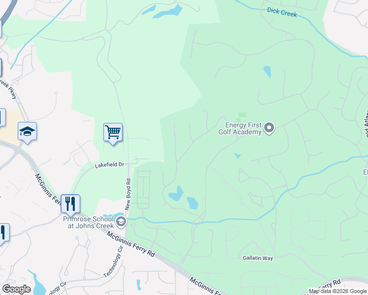 map of restaurants, bars, coffee shops, grocery stores, and more near 7825 Wentworth Drive in Duluth