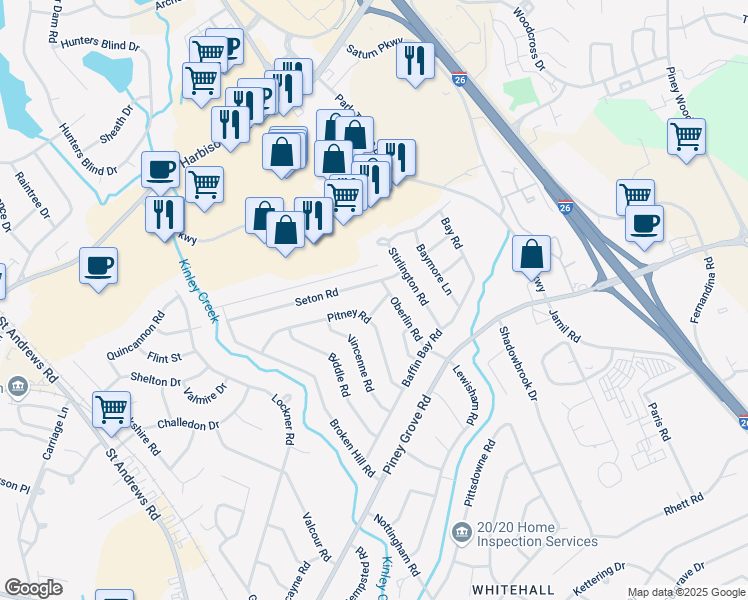 map of restaurants, bars, coffee shops, grocery stores, and more near 909 Dumbarton Road in Columbia