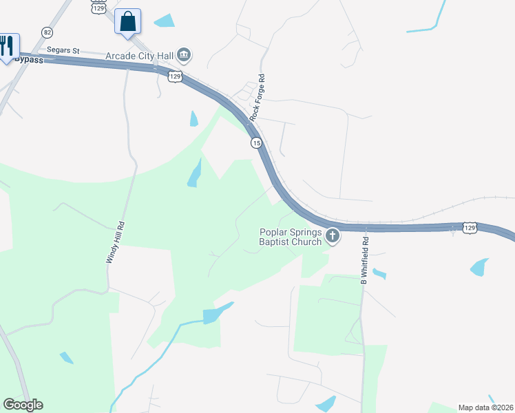 map of restaurants, bars, coffee shops, grocery stores, and more near 107 Anglin Road in Jefferson