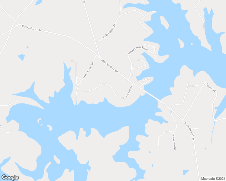 map of restaurants, bars, coffee shops, grocery stores, and more near Harvest Road in Saluda