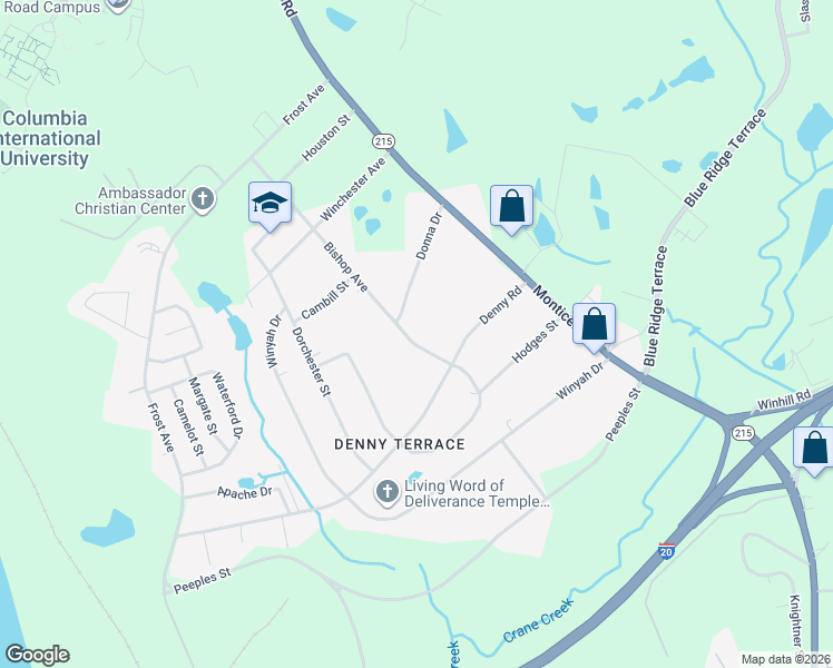 map of restaurants, bars, coffee shops, grocery stores, and more near 6429 Bishop Avenue in Columbia